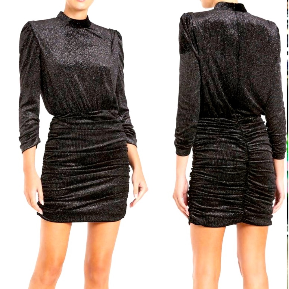 Rebecca Vallance Metallic Velvet Minidress